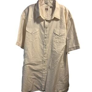 Ely Cattleman Vintage Men’s 20 White Cotton Blend Pearl Snap Western Shirt